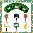 CoquetteBow012 48Pcs Football Cupcake Toppers & Wrappers | Football Theme Party Decor