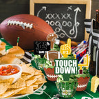 CoquetteBow012 48Pcs Football Cupcake Toppers & Wrappers | Football Theme Party Decor