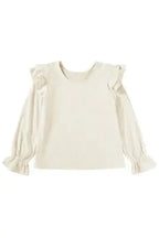 Corduroy Ruffle Blouse Women UK | Casual Elegant