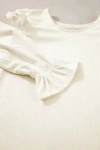 Corduroy Ruffle Blouse Women UK | Casual Elegant