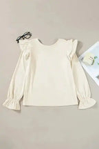 Corduroy Ruffle Blouse Women UK | Casual Elegant