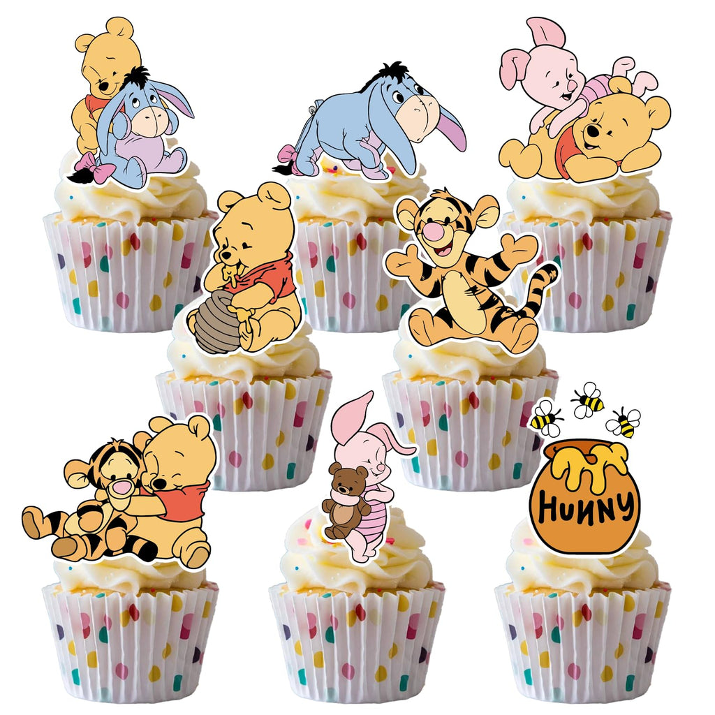 CORODER 48CS Cute Bear Cupcake Toppers – 48-Pack for Birthday & Baby Shower