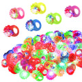 Cosweet 48 Pcs LED Light Up Jelly Rings – Glow in the Dark Party Favors (6 Colors)