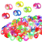 Cosweet 48 Pcs LED Light Up Jelly Rings – Glow in the Dark Party Favors (6 Colors)