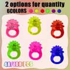 Cosweet 48 Pcs LED Light Up Jelly Rings – Glow in the Dark Party Favors (6 Colors)
