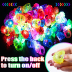 Cosweet 48 Pcs LED Light Up Jelly Rings – Glow in the Dark Party Favors (6 Colors)
