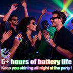 Cosweet 48 Pcs LED Light Up Jelly Rings – Glow in the Dark Party Favors (6 Colors)