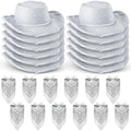 Coume 24-Piece Glitter Silver Cowboy Hats & White Bandanas for Kids – Western Costume Accessories