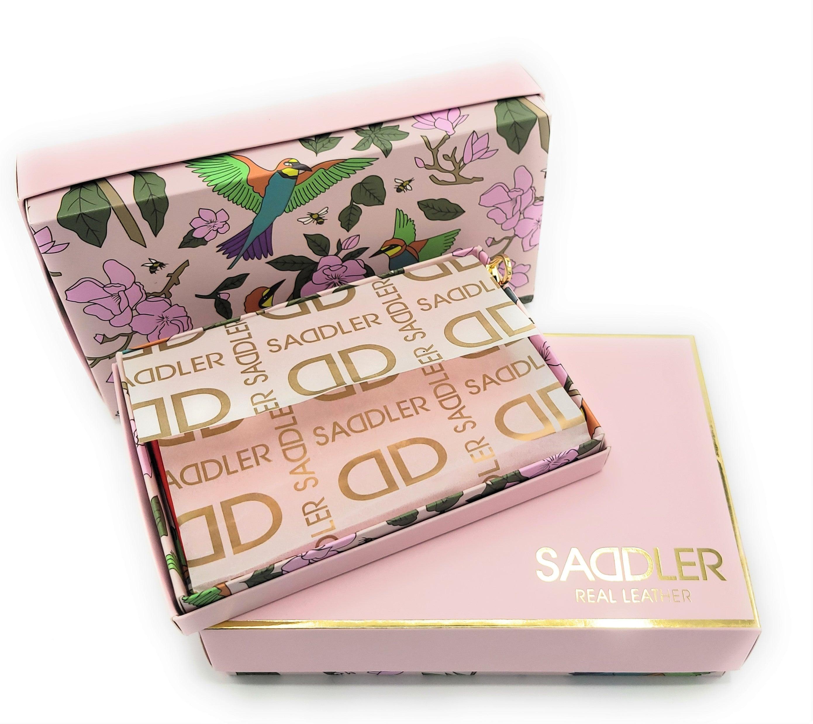 SADDLER FRANKIE Real Leather Designer Zip Top Make-up Pouch| Gift Boxed