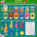 CPSYUB 28-Pack Sports Valentines LED Finger Lights with Cards – Glow-in-the-Dark Kids Party Favors