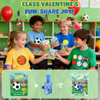CPSYUB 28-Pack Sports Valentines LED Finger Lights with Cards – Glow-in-the-Dark Kids Party Favors