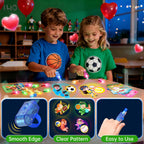 CPSYUB 28-Pack Sports Valentines LED Finger Lights with Cards – Glow-in-the-Dark Kids Party Favors