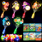 CPSYUB 28-Pack Sports Valentines LED Finger Lights with Cards – Glow-in-the-Dark Kids Party Favors