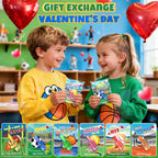 CPSYUB 28-Pack Sports Valentines LED Finger Lights with Cards – Glow-in-the-Dark Kids Party Favors