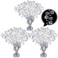 CraftyDream 3 Pcs Disco Table Decorations - Silver Glitter Foil Spray Centerpieces