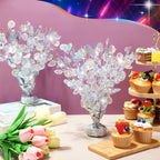 CraftyDream 3 Pcs Disco Table Decorations - Silver Glitter Foil Spray Centerpieces