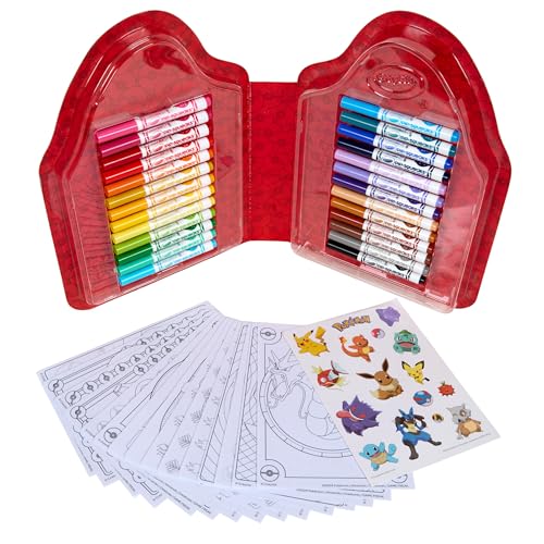 Crayola Pokemon Art Kit for Kids – 45pc Coloring Set with Pages, Markers & Stickers