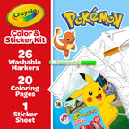 Crayola Pokemon Art Kit for Kids – 45pc Coloring Set with Pages, Markers & Stickers