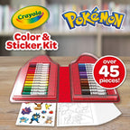 Crayola Pokemon Art Kit for Kids – 45pc Coloring Set with Pages, Markers & Stickers