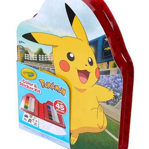 Crayola Pokemon Art Kit for Kids – 45pc Coloring Set with Pages, Markers & Stickers