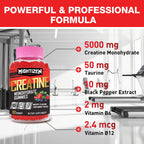 Creatine Monohydrate Gummies – Berry Pre-Workout for Men & Women, Taurine & B12, 60 Count
