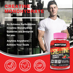 Creatine Monohydrate Gummies – Berry Pre-Workout for Men & Women, Taurine & B12, 60 Count