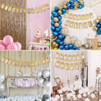 Crosize 1st Birthday Photo Banner – 4x6 or 5x7 Frame, Newborn to 12 Months, Milestones Garland (Gold)