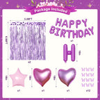 CROSSFINGERS Purple Pink Birthday Decorations – Balloons, Banner & Fringe Curtains