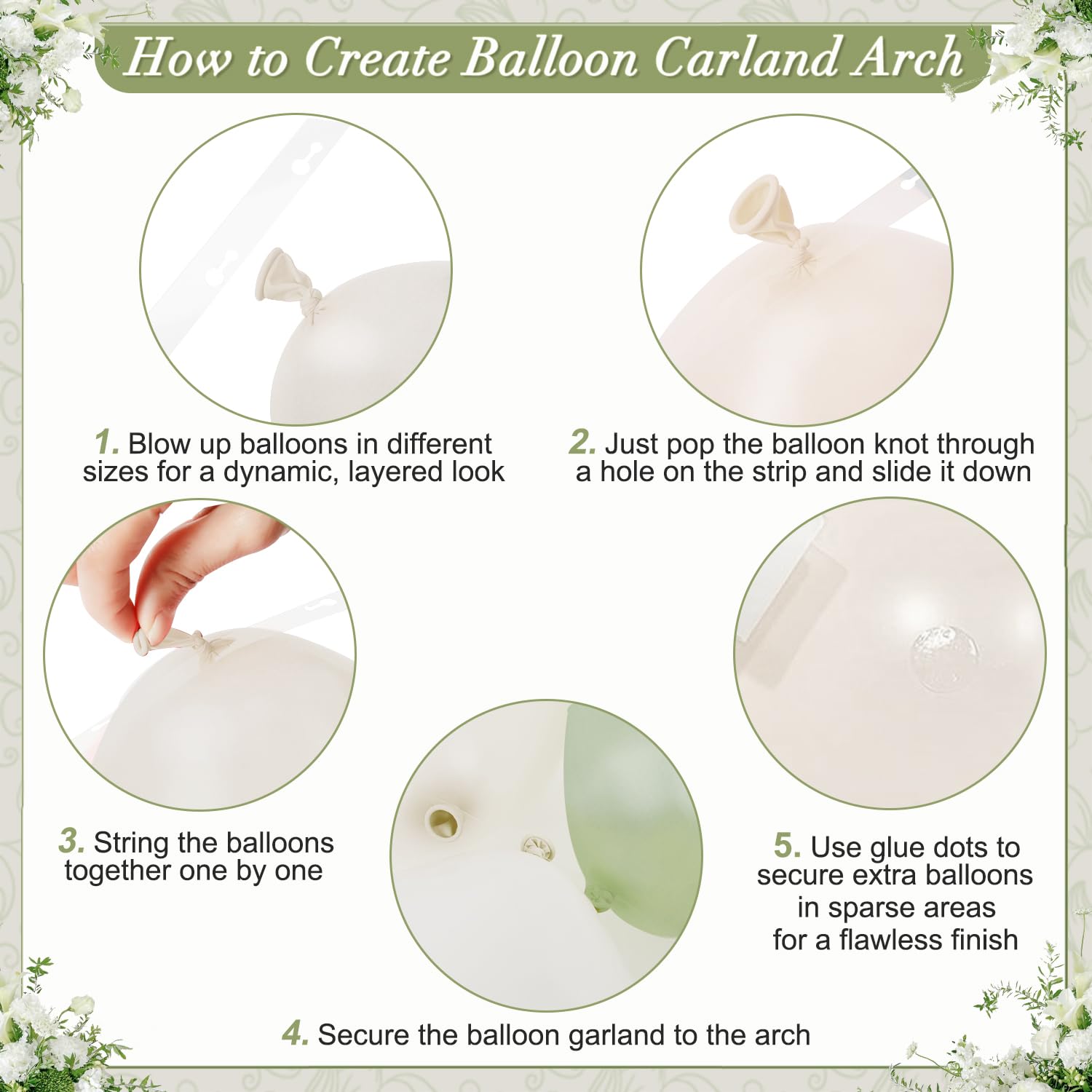 CROSSFINGERS Sage Green Balloon Arch Kit 108Pcs – Double Stuffed Pearl Green & Sage Green Balloons for Weddings, Baby Showers, and Celebrations