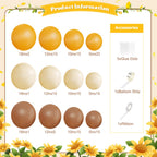 CROSSFINGERS Bee Balloon Arch Kit – Mustard Yellow, Brown, Ivory & White Balloons for Sunflower Bee Theme | Party Decor