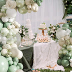 CROSSFINGERS Sage Green Balloon Arch Kit 108Pcs – Double Stuffed Pearl Green & Sage Green Balloons for Weddings, Baby Showers, and Celebrations