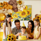 CROSSFINGERS Bee Balloon Arch Kit – Mustard Yellow, Brown, Ivory & White Balloons for Sunflower Bee Theme | Party Decor