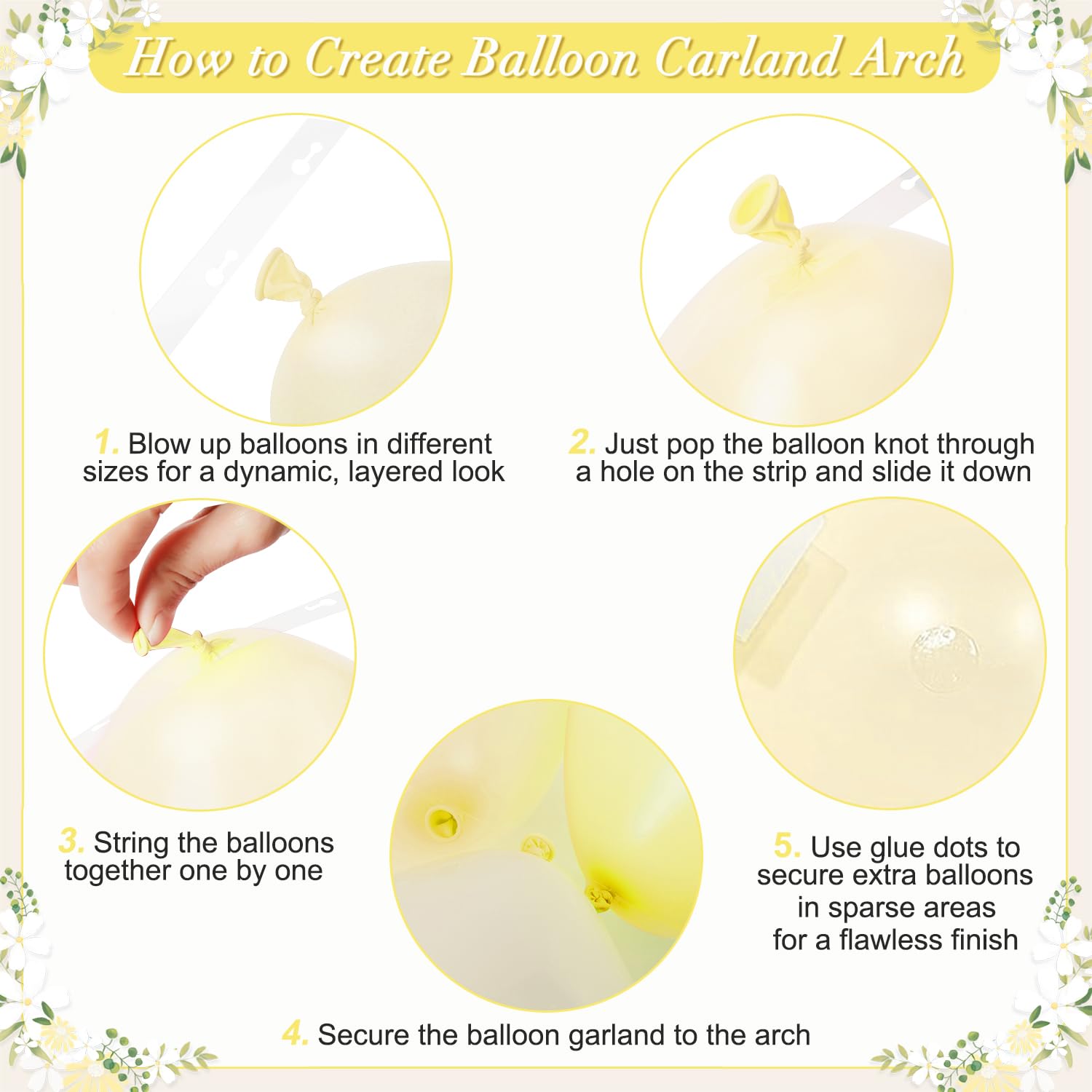 CROSSFINGERS Yellow Balloon Arch Kit 108Pcs - Double Stuffed Balloons for Weddings and Parties