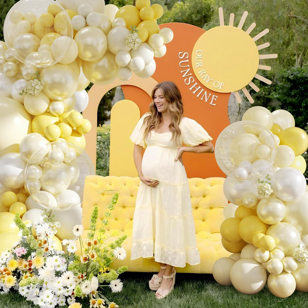CROSSFINGERS Yellow Balloon Arch Kit 108Pcs - Double Stuffed Balloons for Weddings and Parties