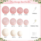 CROSSFINGERS Pink Balloon Arch Kit 124Pcs – Pink & White Balloons for Baby Shower & Weddings