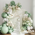 CROSSFINGERS Sage Green Balloon Arch Kit 108Pcs – Double Stuffed Pearl Green & Sage Green Balloons for Weddings, Baby Showers, and Celebrations