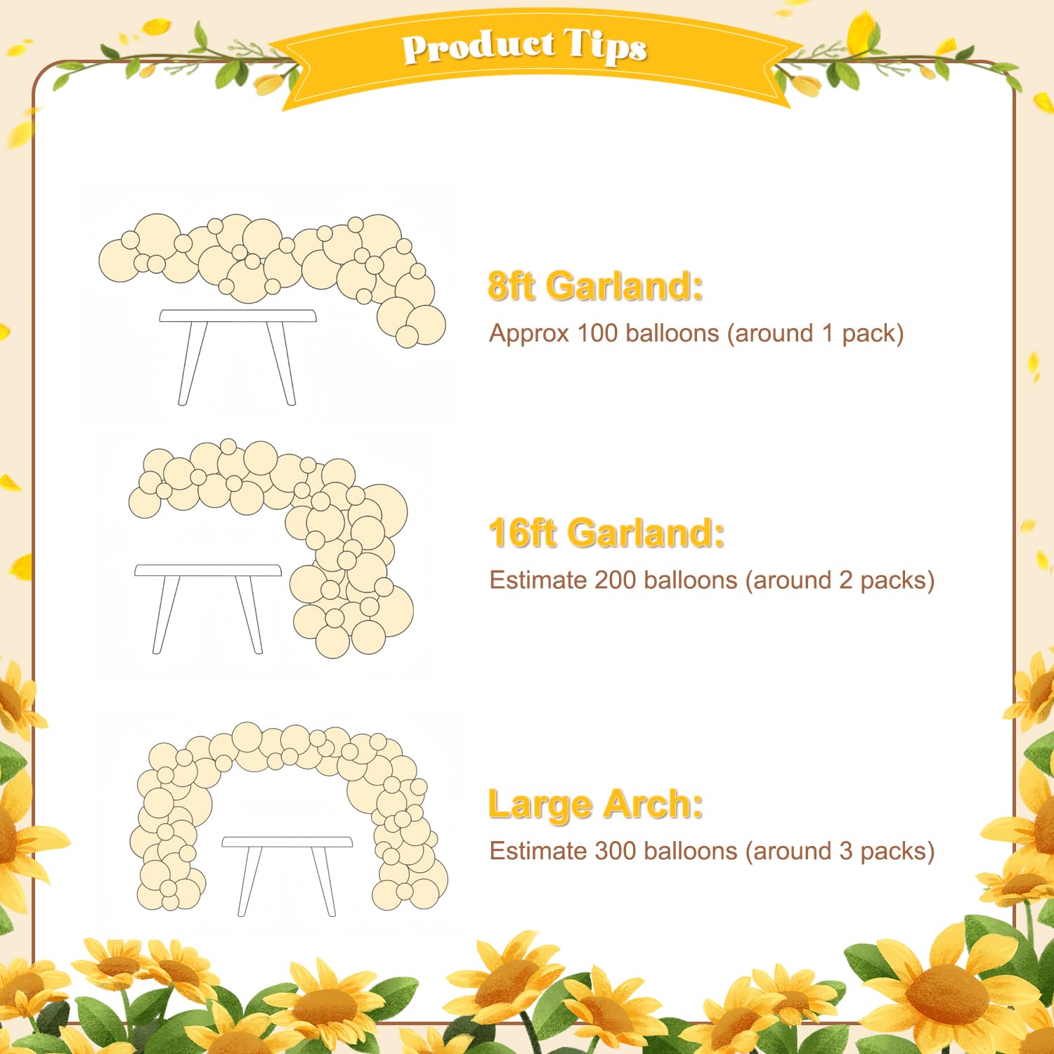 CROSSFINGERS Bee Balloon Arch Kit – Mustard Yellow, Brown, Ivory & White Balloons for Sunflower Bee Theme | Party Decor