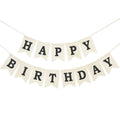 CROWNOS Burlap Happy Birthday Banner – Assembled Reusable Rustic Party Decor