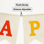 CROWNOS Burlap Happy Birthday Banner – Colorful Rustic Party Garland