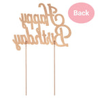 Crystal Creations Happy Birthday Cake Topper - Rose Gold Metal with Rhinestones, Protective Packaging