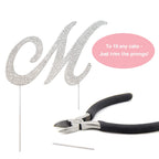 Crystal Creations Letter M Cake Topper – Premium Silver Metal with Rhinestones (Boxed for Safe Shipping)
