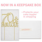 Crystal Creations 70 Cake Topper - Premium Gold Metal, 70 and Fabulous
