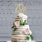 Crystal Creations 70 Cake Topper - Premium Gold Metal, 70 and Fabulous