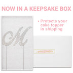 Crystal Creations Letter M Cake Topper – Premium Silver Metal with Rhinestones (Boxed for Safe Shipping)