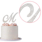 Crystal Creations Letter M Cake Topper – Premium Silver Metal with Rhinestones (Boxed for Safe Shipping)