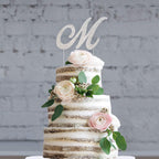 Crystal Creations Letter M Cake Topper – Premium Silver Metal with Rhinestones (Boxed for Safe Shipping)