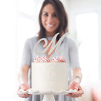 Crystal Creations Letter M Cake Topper – Premium Silver Metal with Rhinestones (Boxed for Safe Shipping)