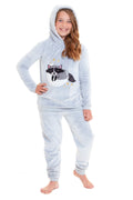 Daisy Dreamer Cuddly Raccoon Fleece Hooded Pyjama Set For Women And Girls Sherpa Lined