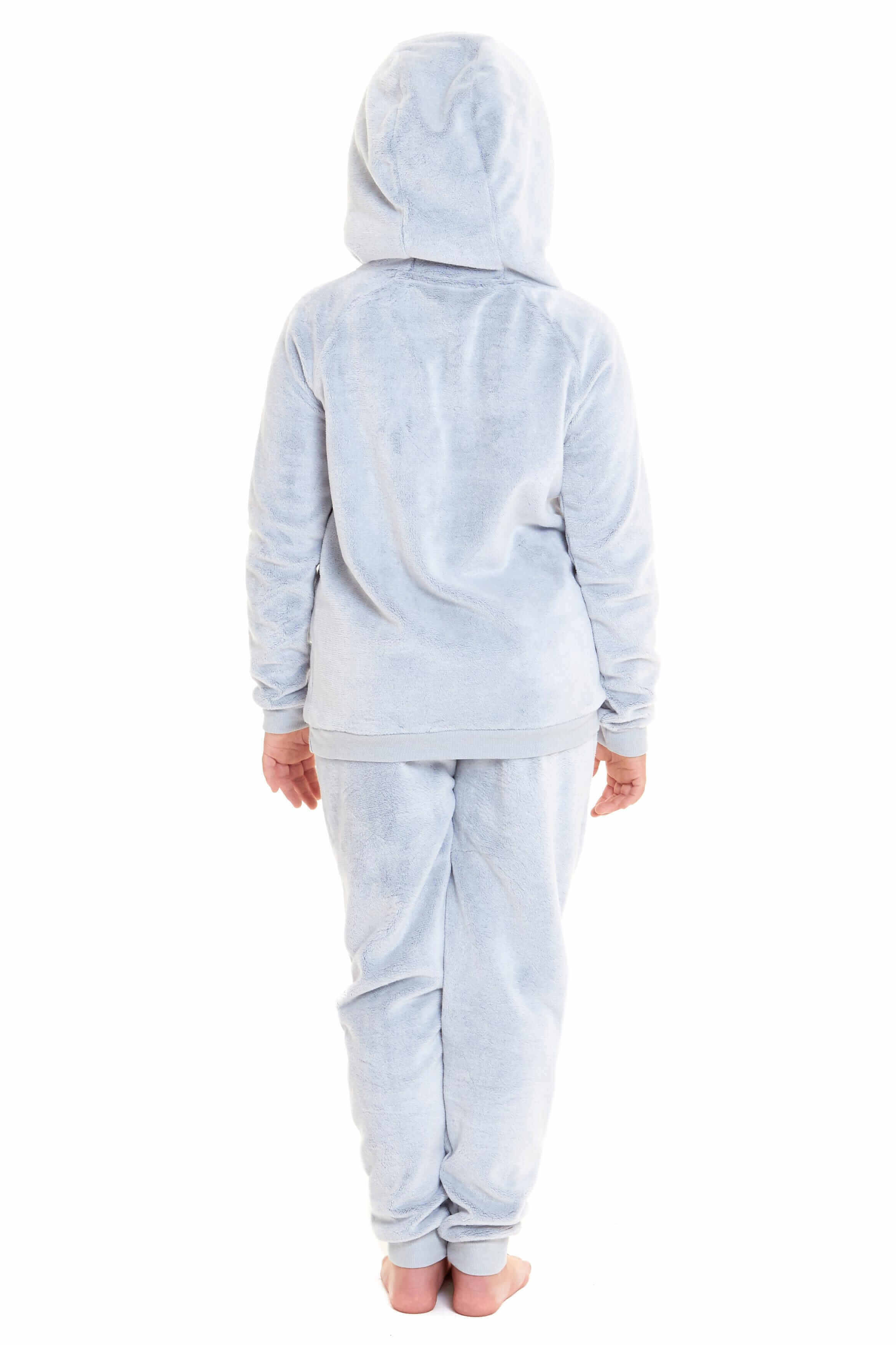 Daisy Dreamer Cuddly Raccoon Fleece Hooded Pyjama Set For Women And Girls Sherpa Lined
