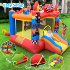 Culaluva Inflatable Bounce House 2-in-1 with Slide for Kids Aged 3-6 – 370W Blower